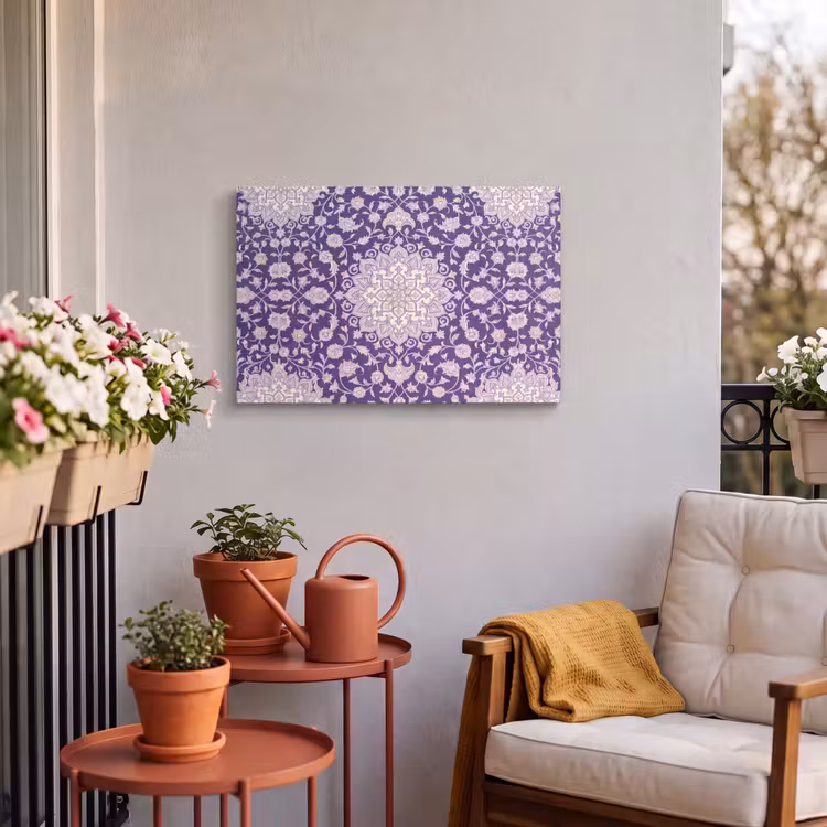 Buiten canvas - Patroon - Medallion - Oosters - Paars - Decoratie — 3