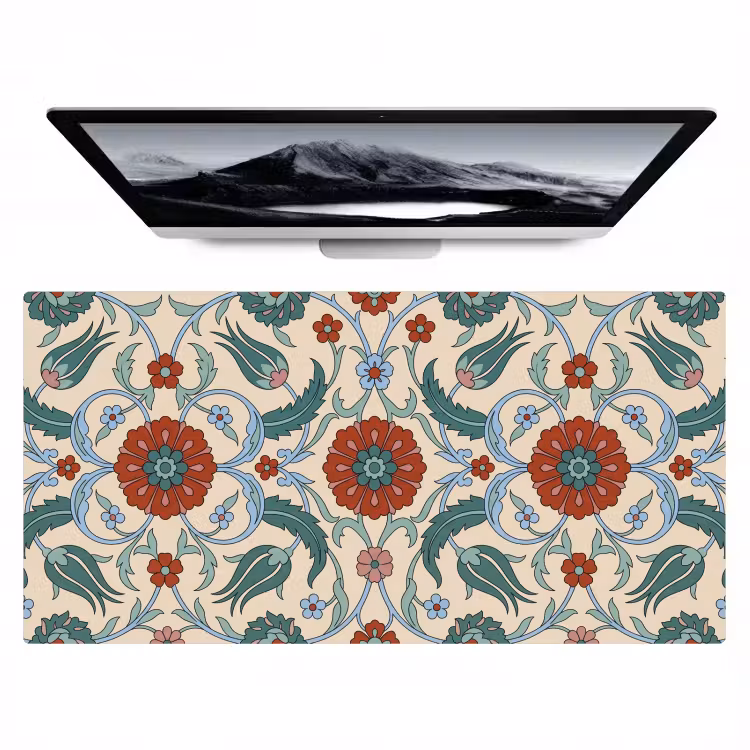 Bureau onderlegger - Bloemen - Patroon - Klassiek - Decoratie - Kleurrijk — 1