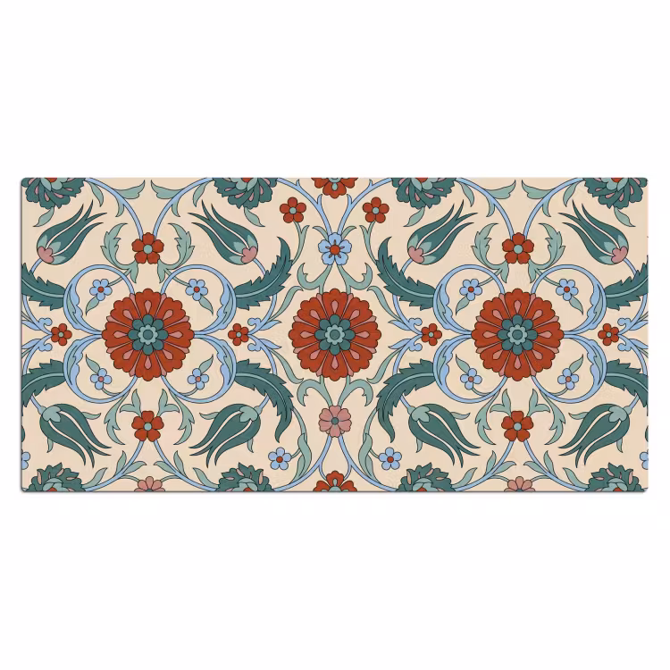Bureau onderlegger - Bloemen - Patroon - Klassiek - Decoratie - Kleurrijk — 2
