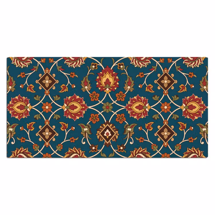 Bureau onderlegger - Ornament - Flora - Traditioneel - Klassiek - Blauwgroen — 2