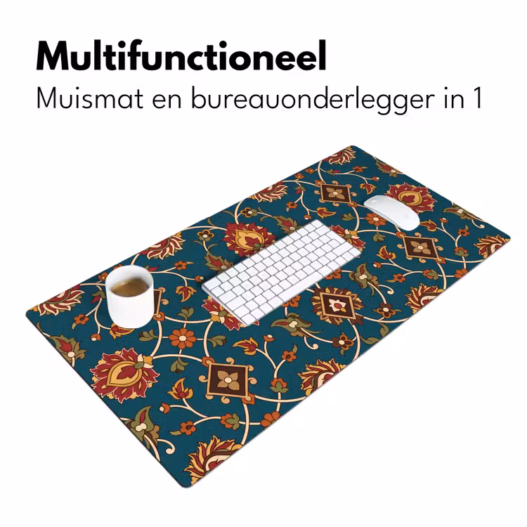 Bureau onderlegger - Ornament - Flora - Traditioneel - Klassiek - Blauwgroen — 7