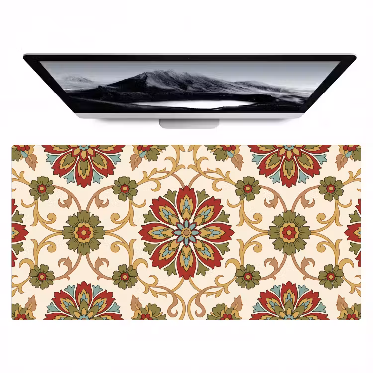 Bureau onderlegger - Patroon - Bloemen - Ornament - Klassiek - Kleurrijk — 1