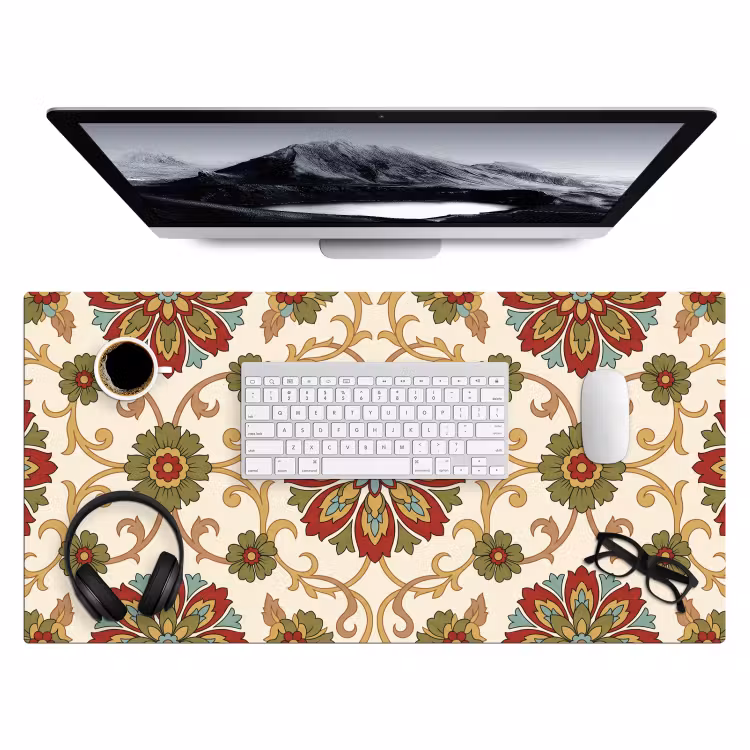 Bureau onderlegger - Patroon - Bloemen - Ornament - Klassiek - Kleurrijk — 4