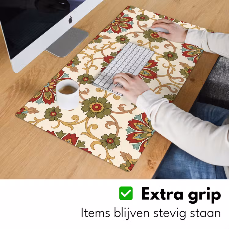 Bureau onderlegger - Patroon - Bloemen - Ornament - Klassiek - Kleurrijk — 6