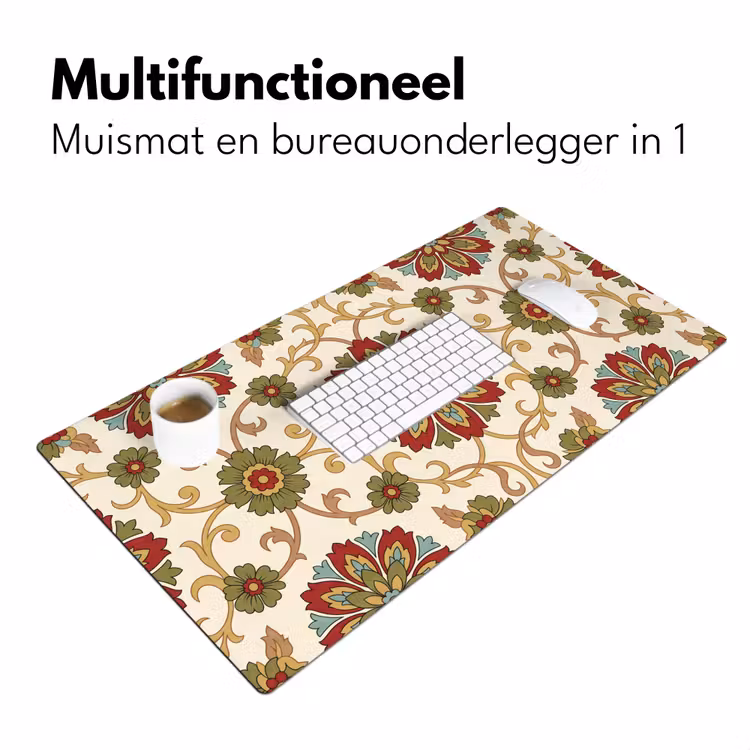 Bureau onderlegger - Patroon - Bloemen - Ornament - Klassiek - Kleurrijk — 7