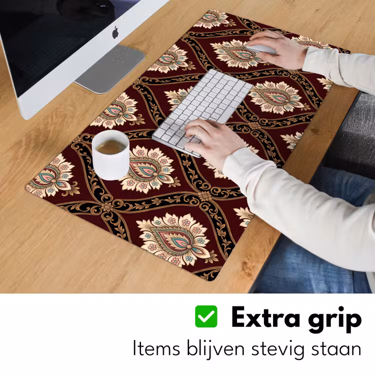 Bureau onderlegger - Patroon - Bloemmotief - Decoratie - Klassiek - Rood — 6