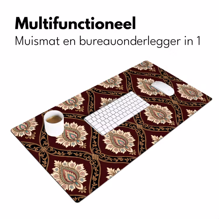 Bureau onderlegger - Patroon - Bloemmotief - Decoratie - Klassiek - Rood — 7