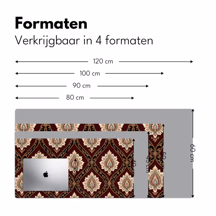 Bureau onderlegger - Patroon - Bloemmotief - Decoratie - Klassiek - Rood — 8