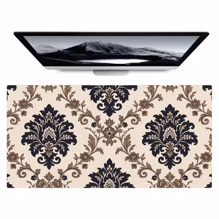 Bureau onderlegger - Patroon - Floraal - Klassiek - Beige-blauw — 1