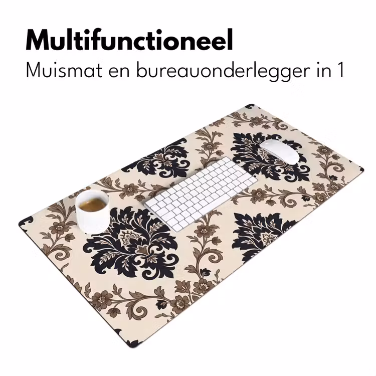 Bureau onderlegger - Patroon - Floraal - Klassiek - Beige-blauw — 7