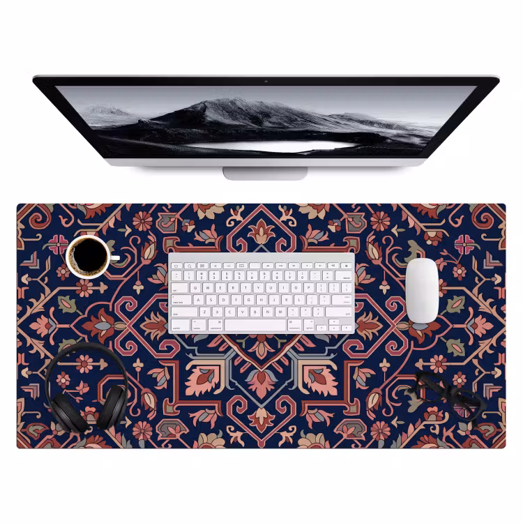 Bureau onderlegger - Patroon - Oosters - Floraal - Blauw - Klassiek — 4