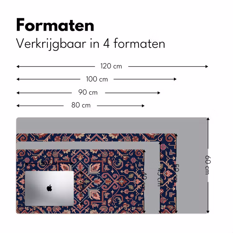 Bureau onderlegger - Patroon - Oosters - Floraal - Blauw - Klassiek — 8