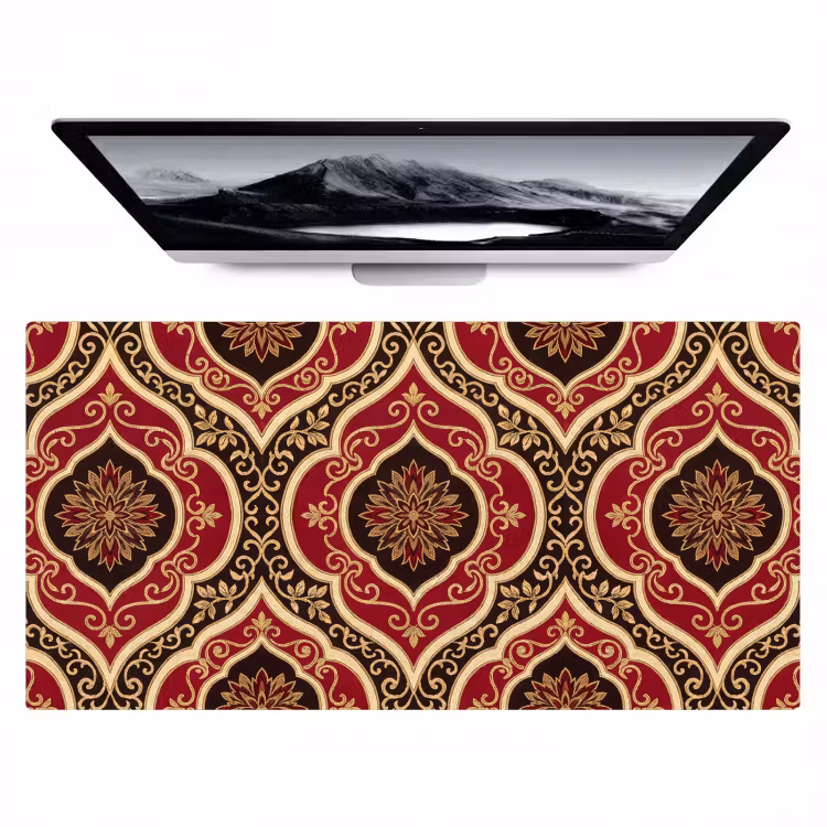 Bureau onderlegger - Patroon - Ornament - Barok - Rood - Goud — 1