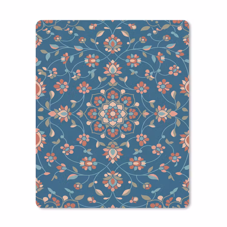 Muismat - Bloemen - Patroon - Natuur - Ornament - Blauw — 1