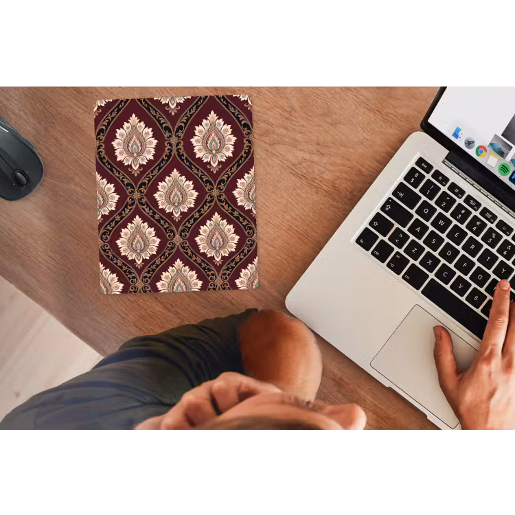 Muismat - Patroon - Bloemmotief - Decoratie - Klassiek - Rood — 2