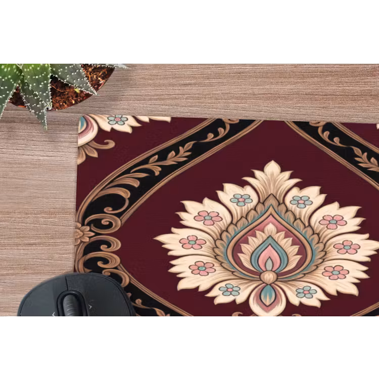 Muismat - Patroon - Bloemmotief - Decoratie - Klassiek - Rood — 5