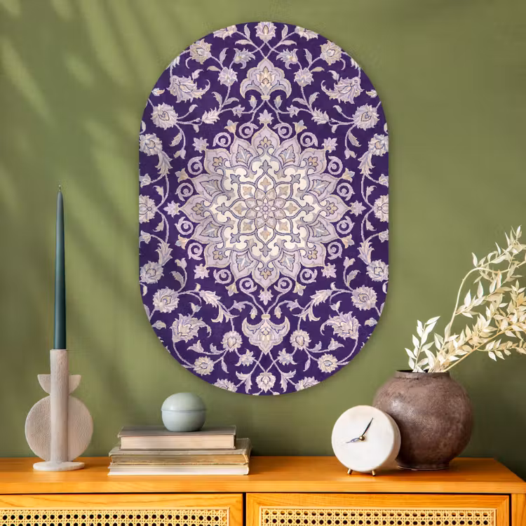 Muurovaal glas - Patroon - Medallion - Oosters - Paars - Decoratie — 2
