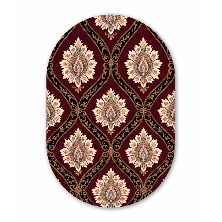 Muurovaal - Patroon - Bloemmotief - Decoratie - Klassiek - Rood — 3