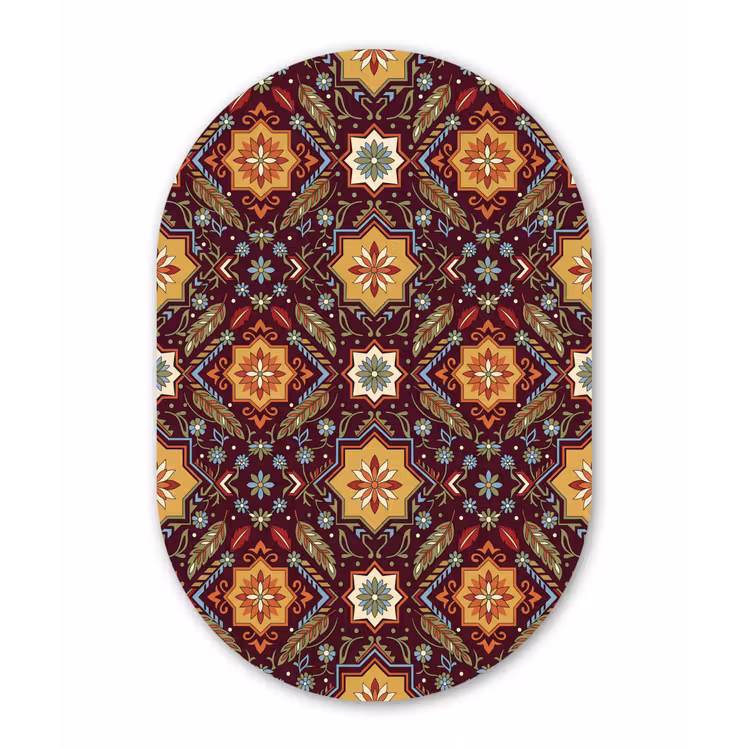 Muurovaal - Patroon - Floraal - Geometrisch - Kleurrijk - Decoratie — 3