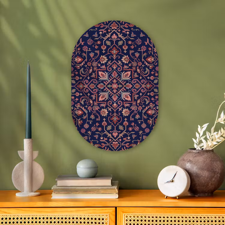 Muurovaal - Patroon - Oosters - Floraal - Blauw - Klassiek — 1
