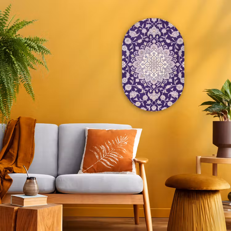 Muurovaal - Patroon - Medallion - Oosters - Paars - Decoratie — 1