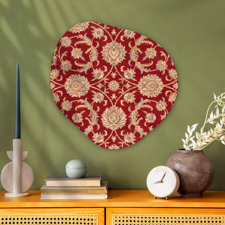 Organisch schilderij glas - Patroon - Bloem - Klassiek - Oosters - Rood — 2