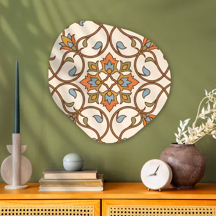 Organisch schilderij glas - Patroon - Bloemen - Ornament - Kleurrijk — 2