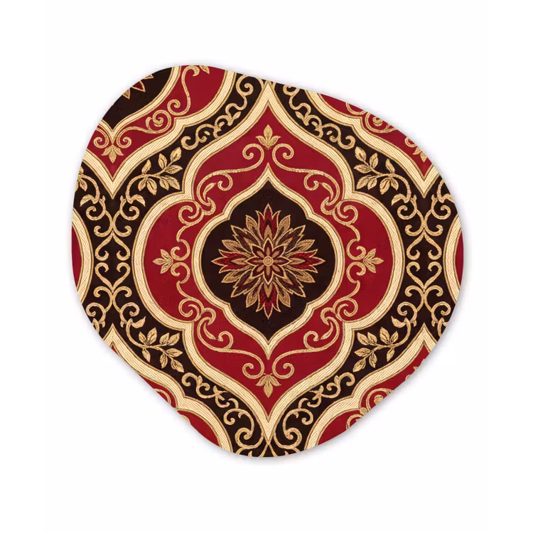 Organisch schilderij glas - Patroon - Ornament - Barok - Rood - Goud — 1