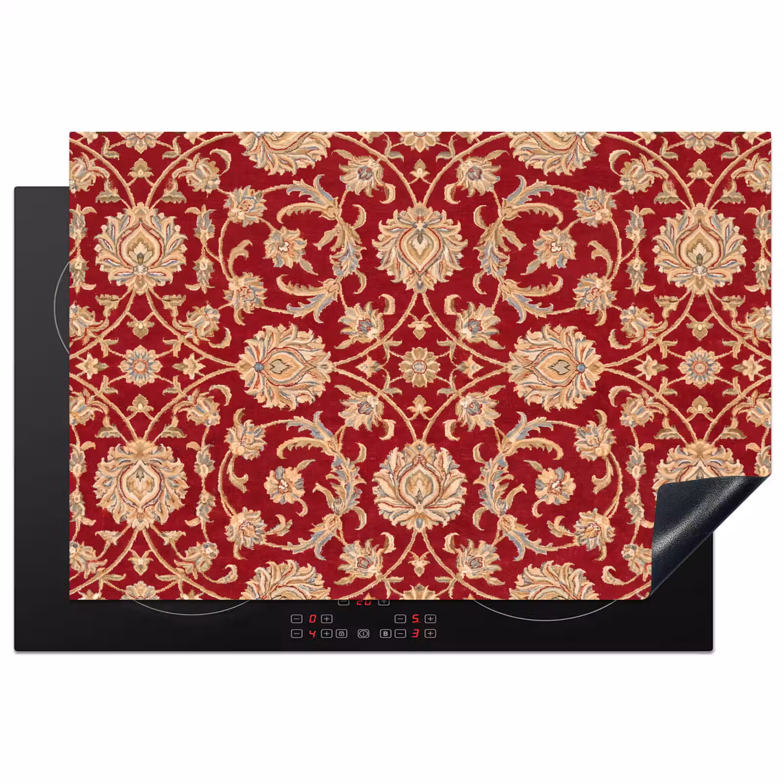 Inductiebeschermer - Patroon - Bloem - Klassiek - Oosters - Rood — 1