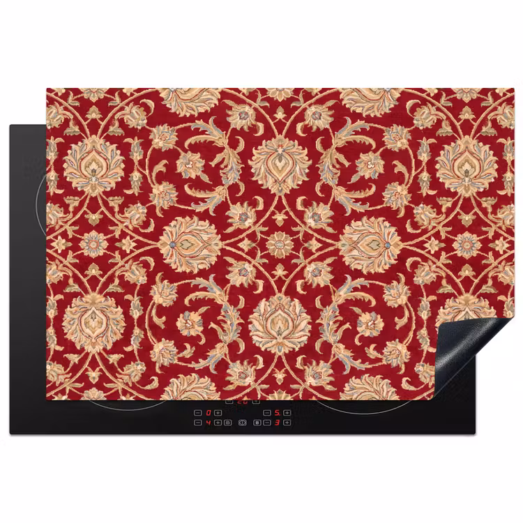 Inductiebeschermer - Patroon - Bloem - Klassiek - Oosters - Rood — 1