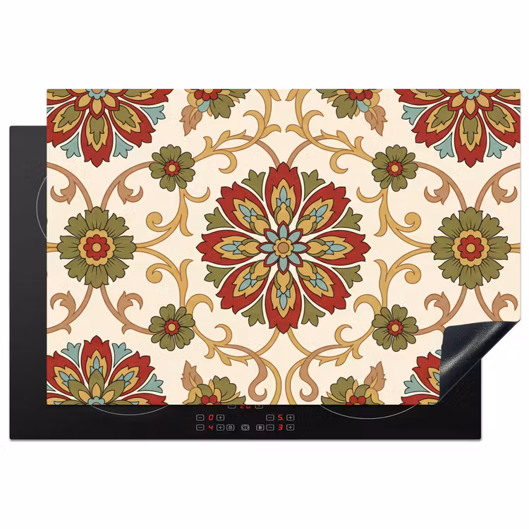Inductiebeschermer - Patroon - Bloemen - Ornament - Klassiek - Kleurrijk — 1