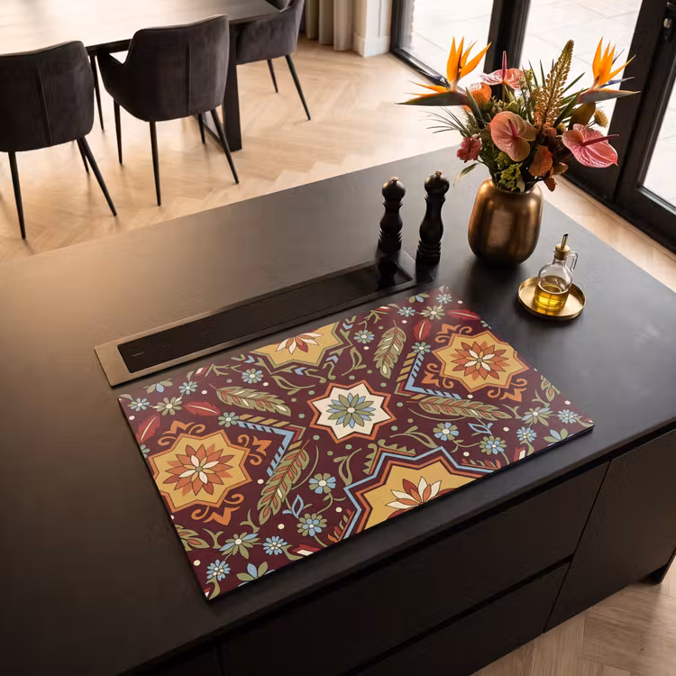 Inductiebeschermer - Patroon - Floraal - Geometrisch - Kleurrijk - Decoratie — 2