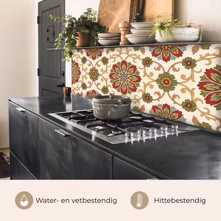 Keuken achterwand - Patroon - Bloemen - Ornament - Klassiek - Kleurrijk — 5