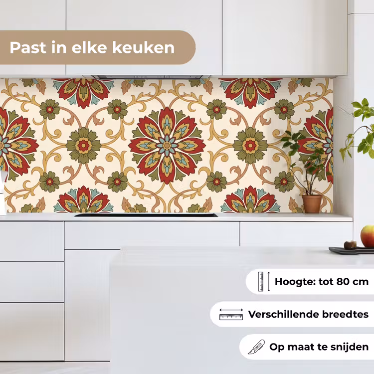 Keuken achterwand - Patroon - Bloemen - Ornament - Klassiek - Kleurrijk — 7