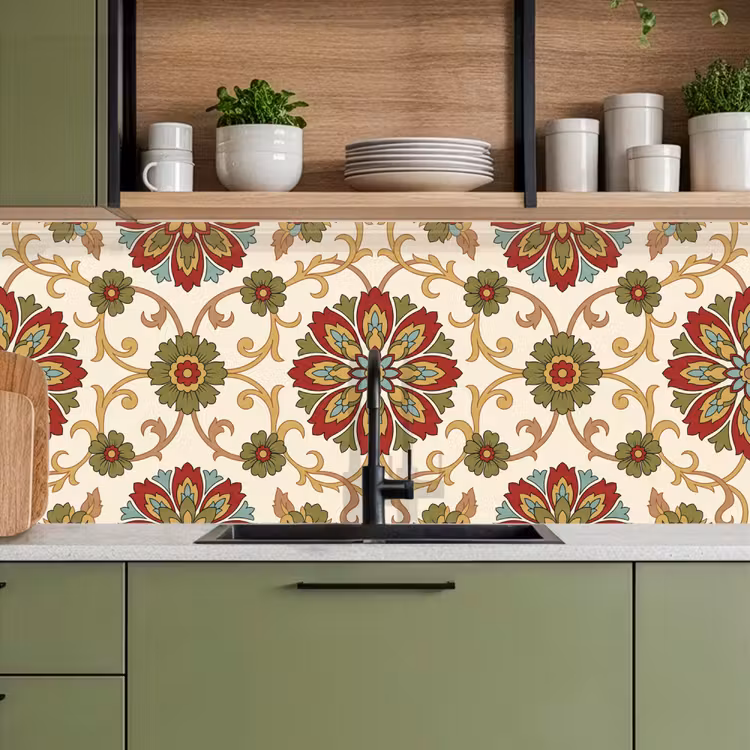 Keuken achterwand - Patroon - Bloemen - Ornament - Klassiek - Kleurrijk — 8