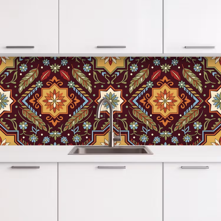 Keuken achterwand - Patroon - Floraal - Geometrisch - Kleurrijk - Decoratie — 4