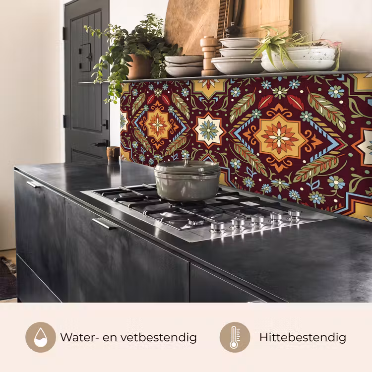 Keuken achterwand - Patroon - Floraal - Geometrisch - Kleurrijk - Decoratie — 5