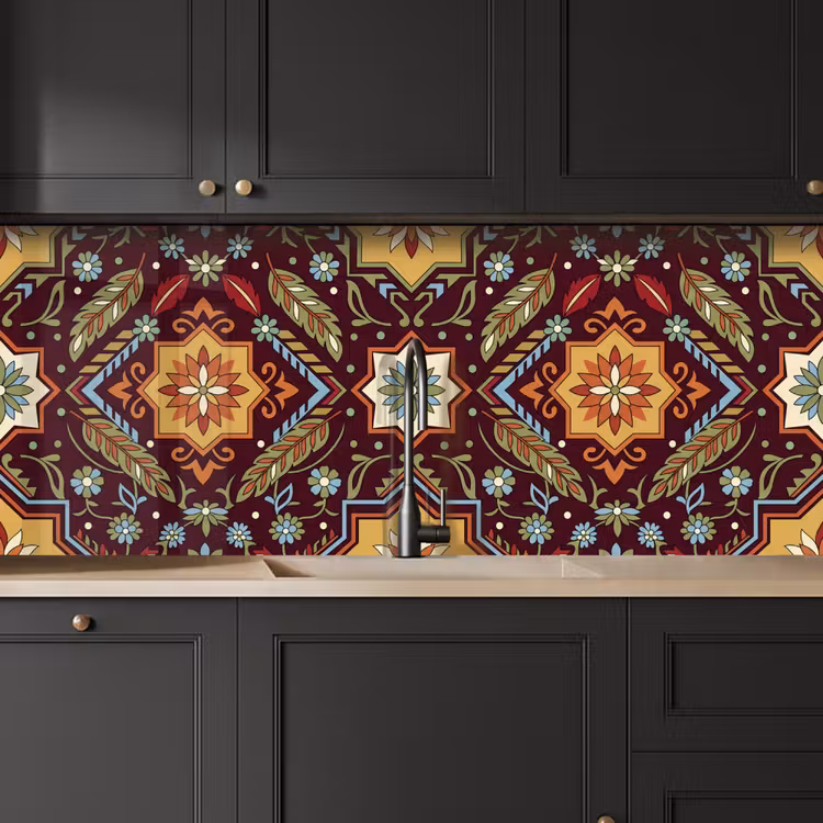 Keuken achterwand - Patroon - Floraal - Geometrisch - Kleurrijk - Decoratie — 6