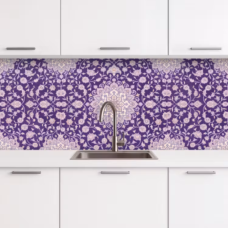 Keuken achterwand - Patroon - Medallion - Oosters - Paars - Decoratie — 4