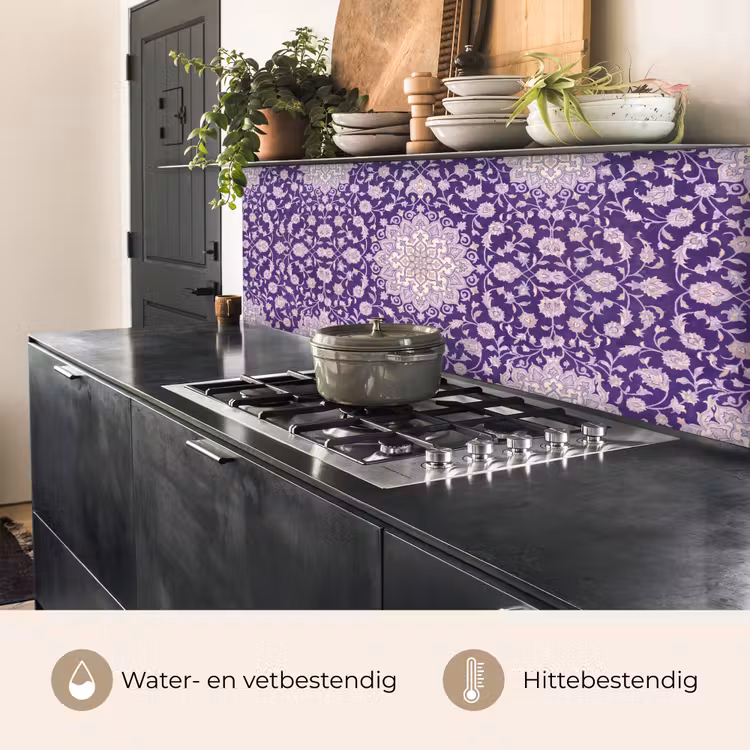 Keuken achterwand - Patroon - Medallion - Oosters - Paars - Decoratie — 5
