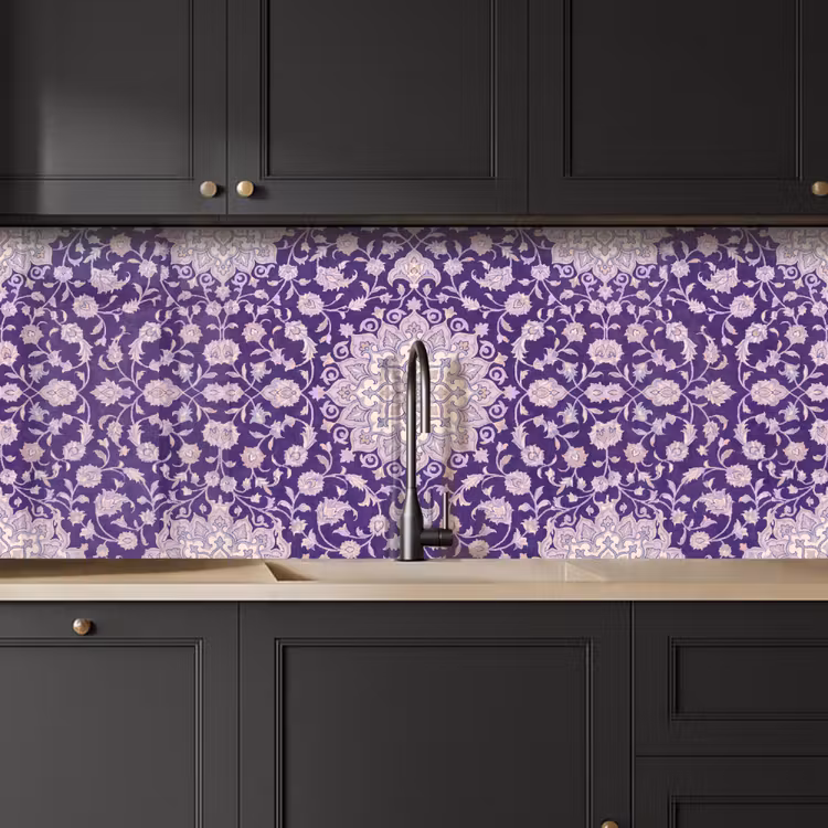 Keuken achterwand - Patroon - Medallion - Oosters - Paars - Decoratie — 6