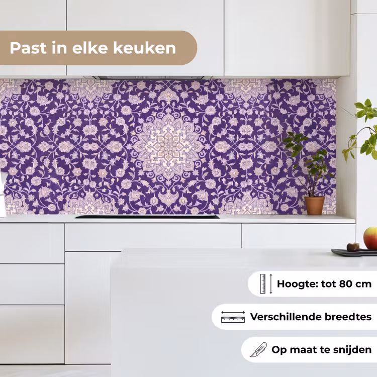 Keuken achterwand - Patroon - Medallion - Oosters - Paars - Decoratie — 7