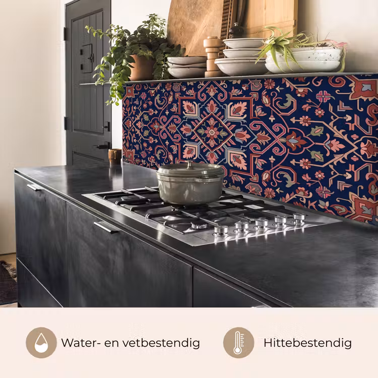 Keuken achterwand - Patroon - Oosters - Floraal - Blauw - Klassiek — 5
