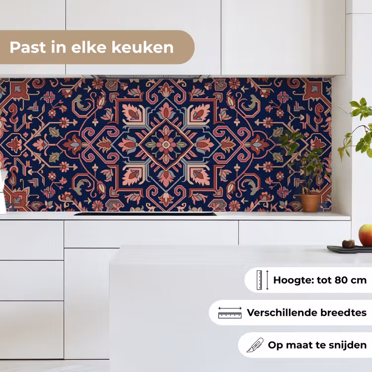 Keuken achterwand - Patroon - Oosters - Floraal - Blauw - Klassiek — 7