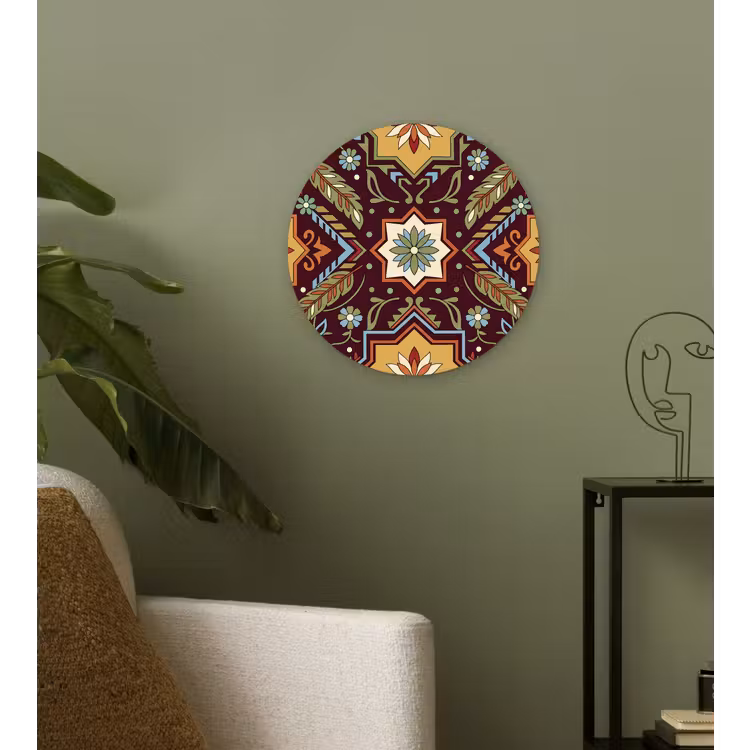 Muurcirkel - Patroon - Floraal - Geometrisch - Kleurrijk - Decoratie — 3