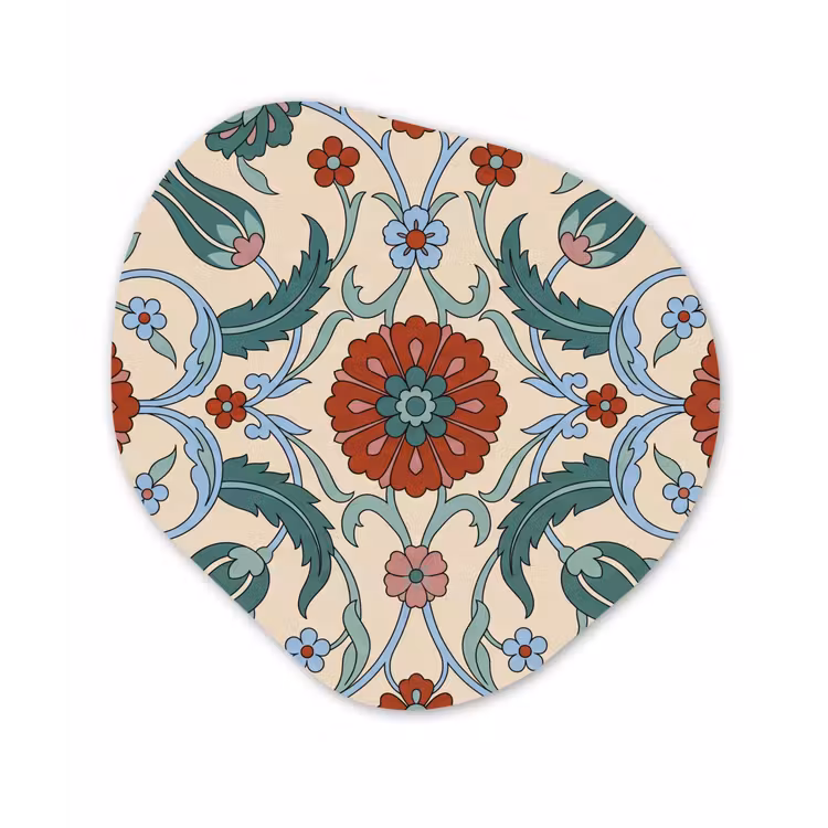 Organisch schilderij glas - Bloemen - Patroon - Klassiek - Decoratie - Kleurrijk — 1