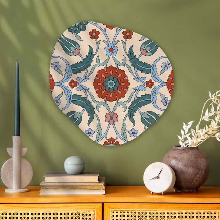 Organisch schilderij glas - Bloemen - Patroon - Klassiek - Decoratie - Kleurrijk — 2