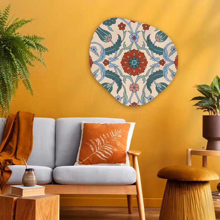 Organisch schilderij glas - Bloemen - Patroon - Klassiek - Decoratie - Kleurrijk — 3