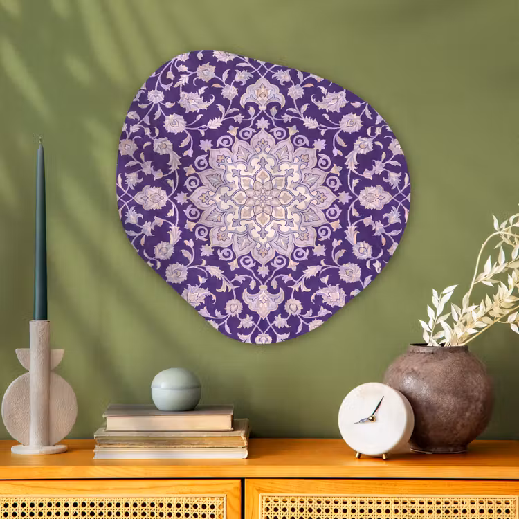 Organisch schilderij glas - Patroon - Medallion - Oosters - Paars - Decoratie — 2