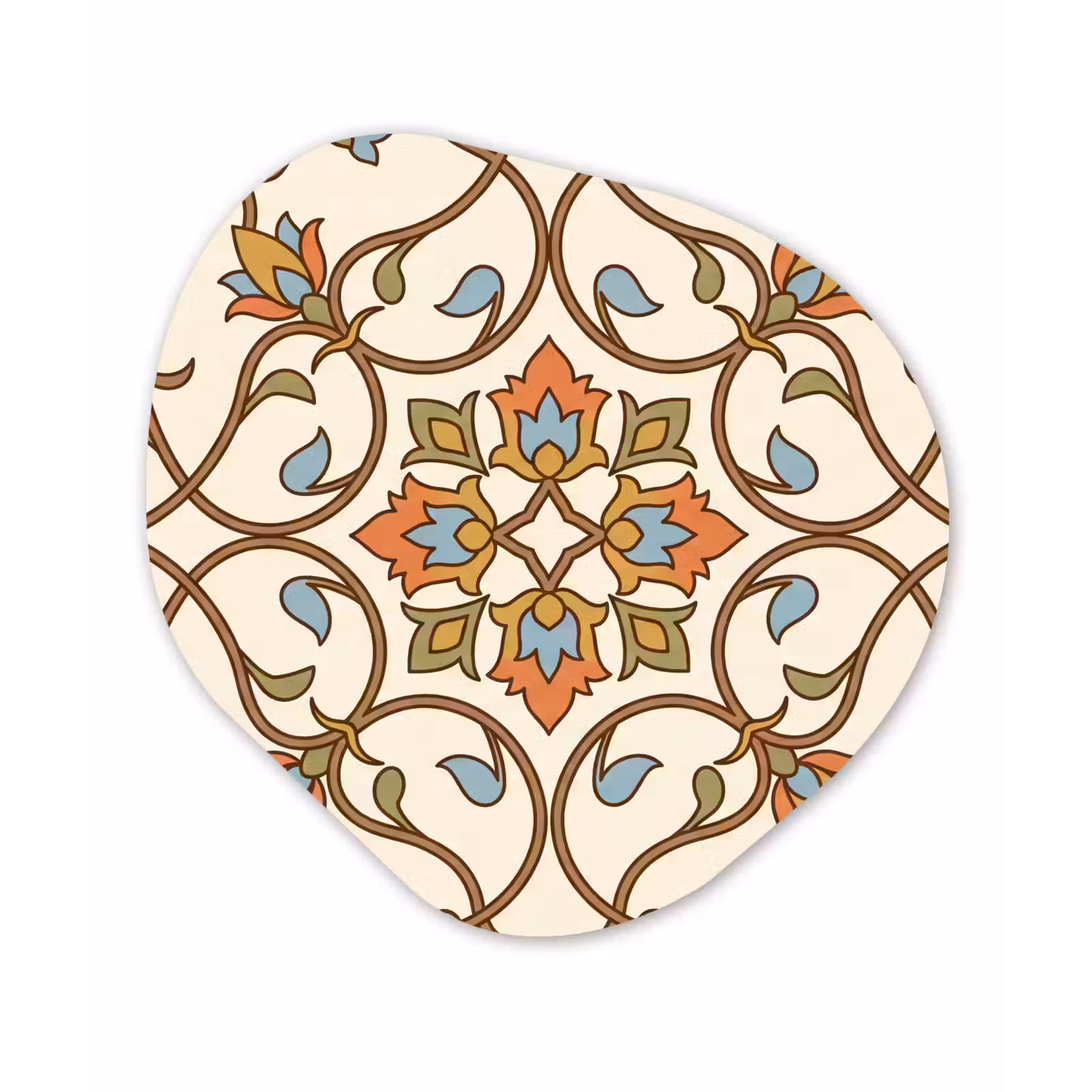 Organisch schilderij aluminium - Patroon - Bloemen - Ornament - Kleurrijk — 1